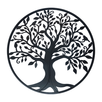 Black Tree of Life Wall Art Hanging Metal Iron Sculpture Garden 60cm