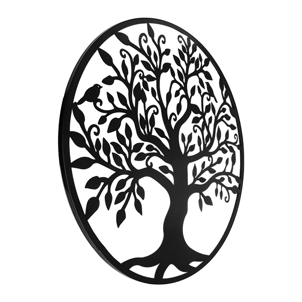 Black Tree of Life Wall Art Hanging Metal Iron Sculpture Garden 60cm