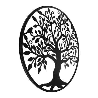 Black Tree of Life Wall Art Hanging Metal Iron Sculpture Garden 60cm