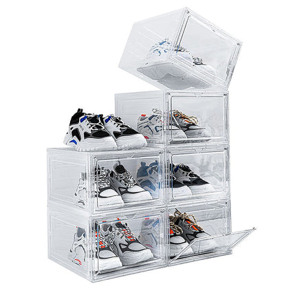 Sneaker Display Case Shoe Storage Organizer Box Stackable Plastic Clear Magnetic