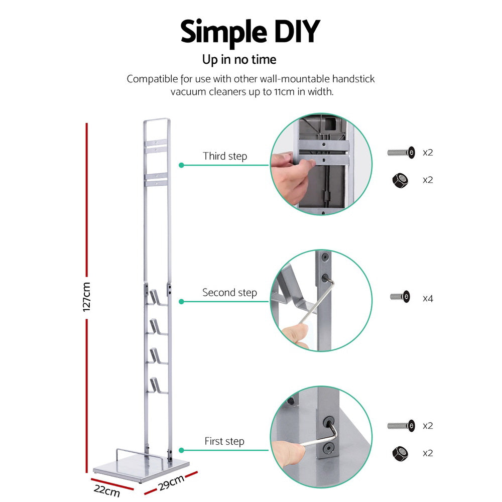 Artiss Freestanding Dyson Vacuum Stand Rack Holder for Dyson V6 V7 V8 V10 V11 V12 Silver