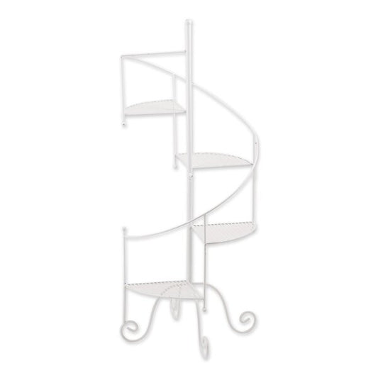 Summerfield Terrace Iron Spiral Staircase Plant Stand - White