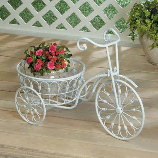 Summerfield Terrace White Metal Tricycle Planter