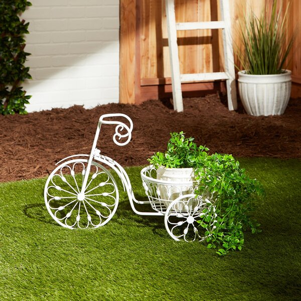 Summerfield Terrace White Metal Tricycle Planter