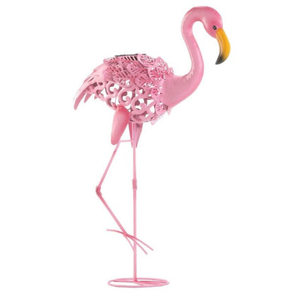 Summerfield Terrace Solar Lighted Flamingo Yard Art - Leaning