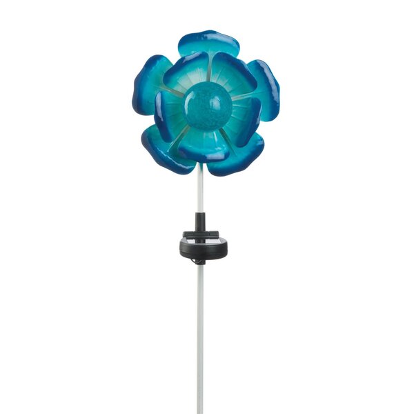 Summerfield Terrace Solar Lighted Garden Stake - Blue Flower