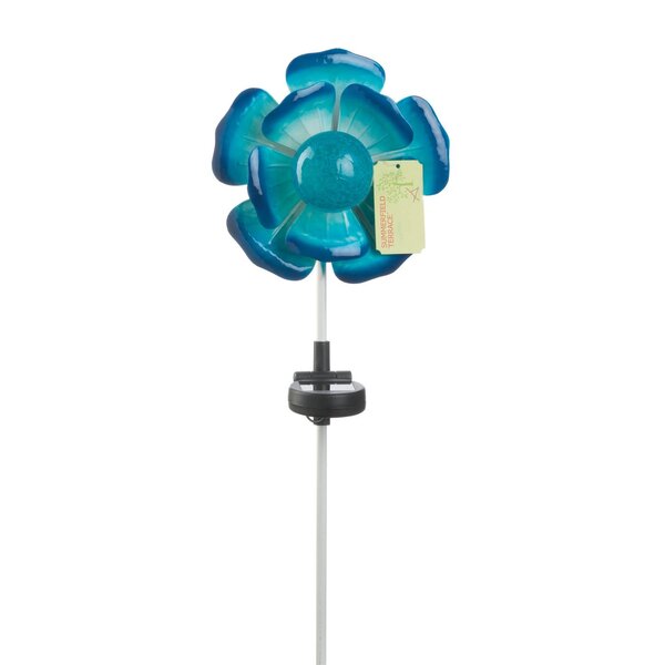 Summerfield Terrace Solar Lighted Garden Stake - Blue Flower