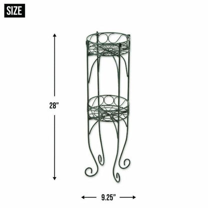 Summerfield Terrace Scrolled Verdigris Two-Level Plant Stand