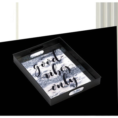 Nikki Chu Good Vibes Only Mirrored Metal Tray