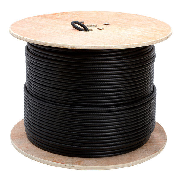 Wavenet 1035-N RG6 Quad Shield Wooden Spool - 1000 Feet Black