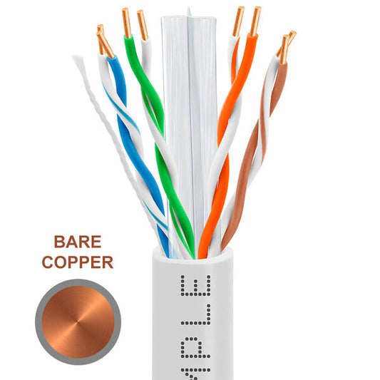 Wavenet 1311-N Cmple - Cat6 PVC Ethernet Cable, 23 AWG Solid Bare Copper, CMR Unshielded Twisted Pair (UTP), 600MHz, Bulk Internet PVC Cord, 1000FT - White