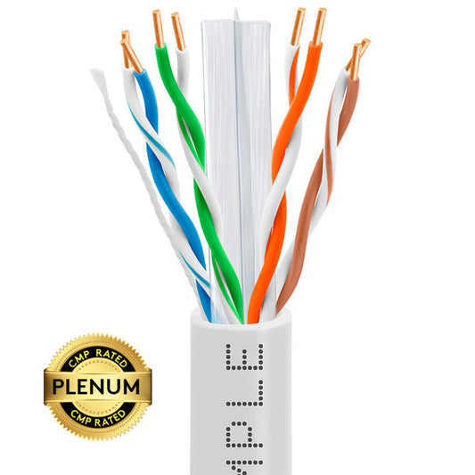 Wavenet 1320-N Cmple - CAT6 Plenum (CMP), 23AWG Solid Bare Copper, 550MHz, Unshielded Twisted Pair (UTP), Bulk Ethernet Cable, 1000FT - White