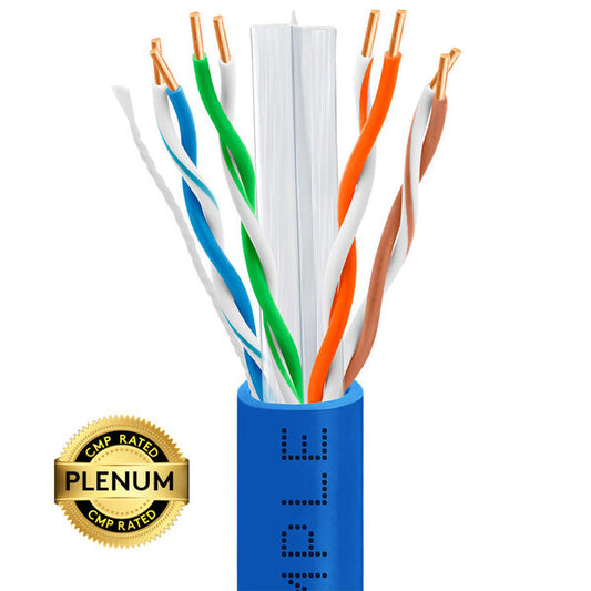 Wavenet 1322-N Cmple - CAT6 Plenum (CMP), 23AWG Solid Bare Copper, 550MHz, Unshielded Twisted Pair (UTP), Bulk Ethernet Cable, 1000FT - Blue