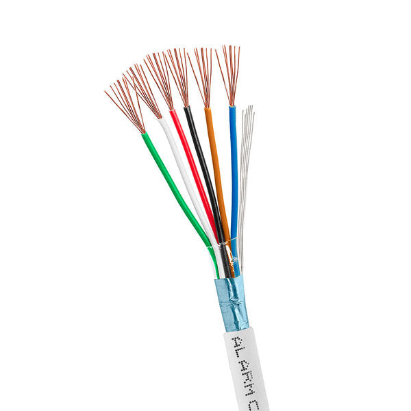 Wavenet 1326-N Alarm/Security 22/6 Shielded Stranded CMR FTP CL2R 100% Bare Copper Cable - 1000 Ft White