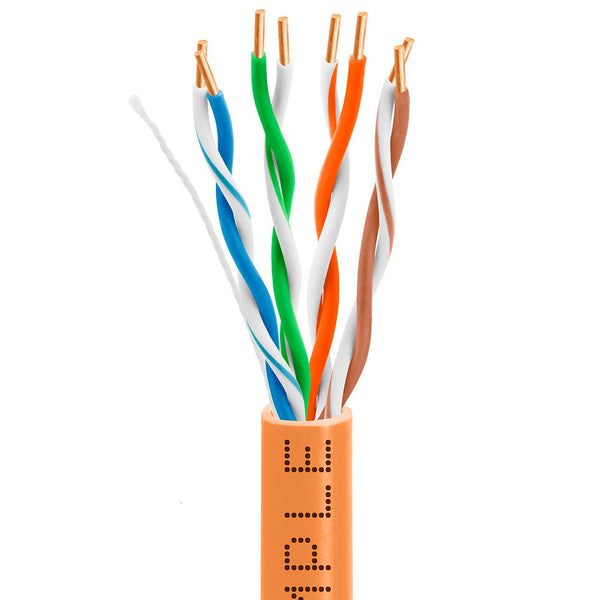 Wavenet 4005-N Cat5e Plenum (CMP) Cable, 1000FT, 24AWG 4 Pair Solid Bare Copper, 350MHz, ETL Listed, Unshielded Twisted Pair (UTP), Bulk Ethernet Cable - Orange