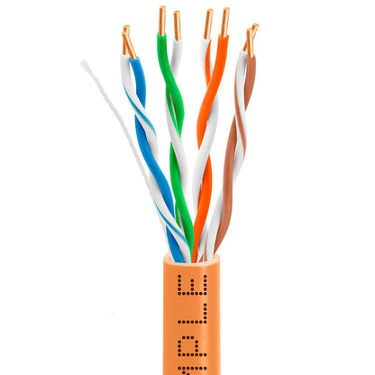 Wavenet 4005-N Cat5e Plenum (CMP) Cable, 1000FT, 24AWG 4 Pair Solid Bare Copper, 350MHz, ETL Listed, Unshielded Twisted Pair (UTP), Bulk Ethernet Cable - Orange