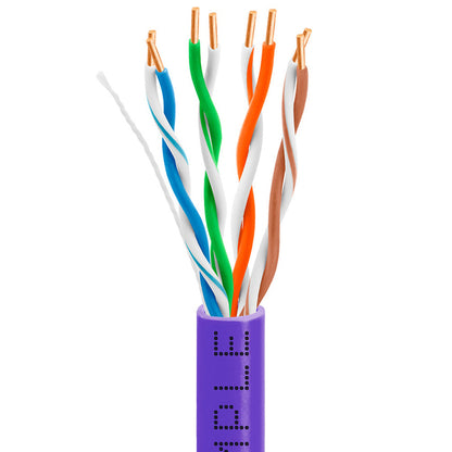 Wavenet 4008-N Cat5e Plenum (CMP) Cable, 1000FT, 24AWG 4 Pair Solid Bare Copper, 350MHz, ETL Listed, Unshielded Twisted Pair (UTP), Bulk Ethernet Cable - Purple