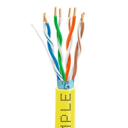 Wavenet 4013-N Cat5e Bulk FTP Shielded Solid CMR/PVC Ethernet Cable, Gigabit 350MHz ETL Listed Bare Copper Network Cable, 1000 Feet - Yellow