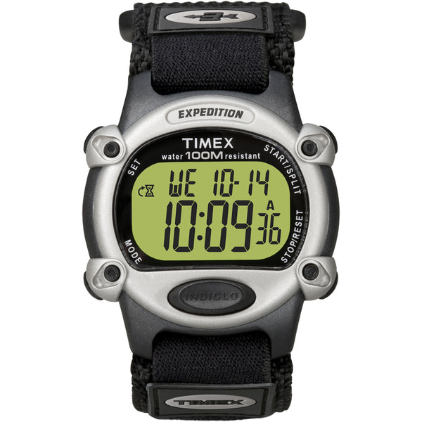 Timex Expedition Mens Chrono Alarm Timer Silver/Black