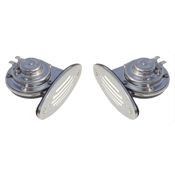 Schmitt Marine Mini SS Dual Drop-In Horn w/SS Grills High & Low Pitch