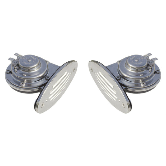 Schmitt Marine Mini SS Dual Drop-In Horn w/SS Grills High & Low Pitch