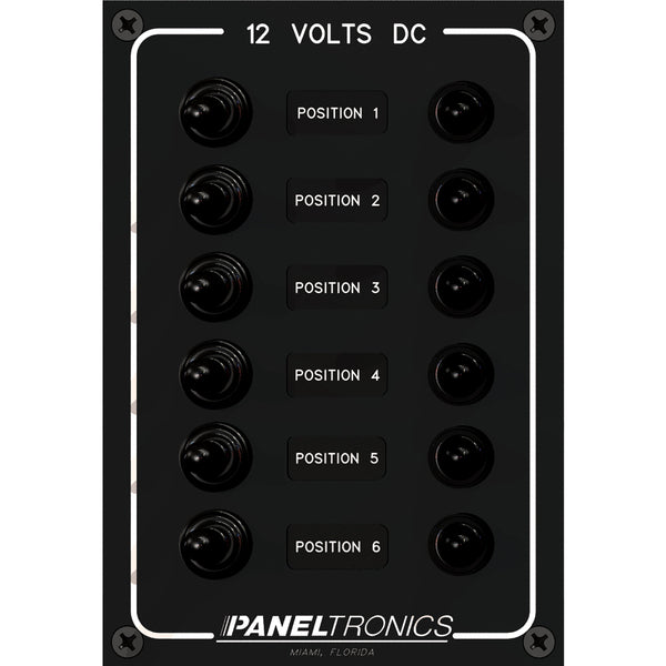 Paneltronics Waterproof Panel - DC 6-Position Toggle Switch & Circuit Breaker