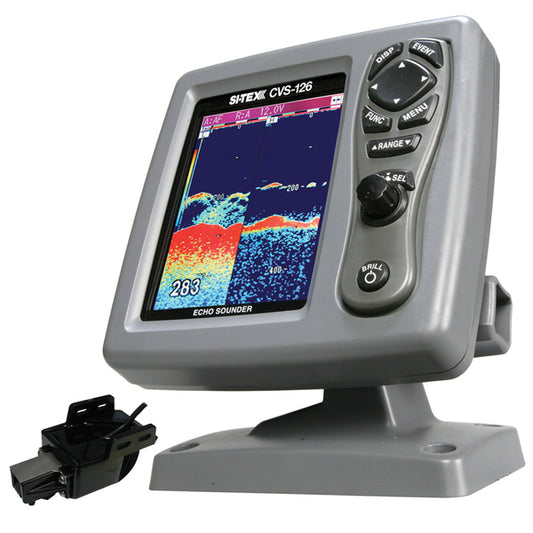 SI-TEX CVS-126 Dual Frequency Color Echo Sounder w/Transom Mount Triducer 250/50/200ST-CX