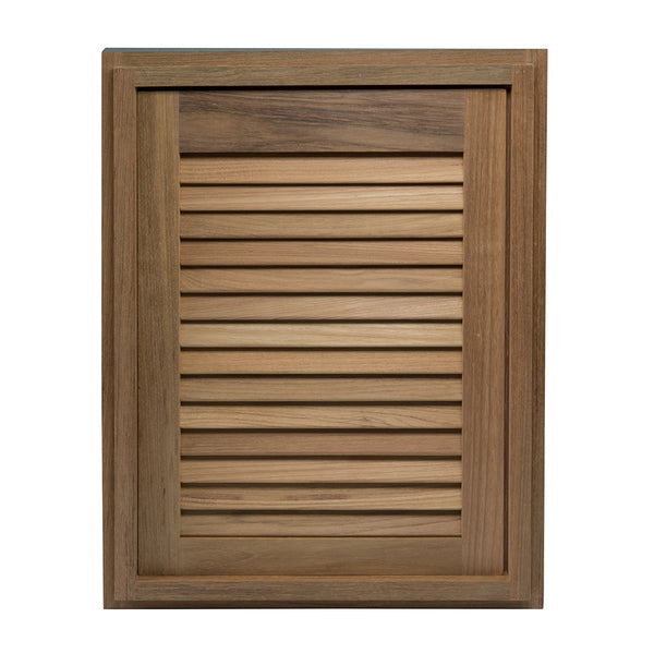 Whitecap Teak Louvered Door & Frame - Right Hand - 15" x 20"