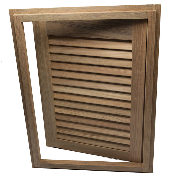 Whitecap Teak Louvered Door & Frame - Right Hand - 15" x 20"