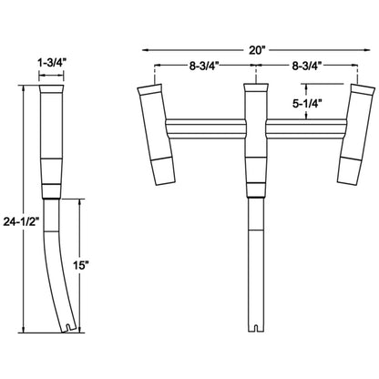 TACO Kite Fishing 3-Rod Cluster