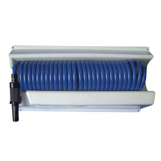 Whitecap 25&#39; Blue Coiled Hose w/Mounting Case