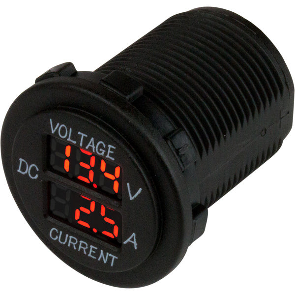 Sea-Dog Round Voltage &amp; Amp Meter - 6V-30V &amp; 0 Amp - 10 Amp Meter