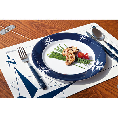 Marine Business Melamine Non-Slip, Flat, Round Dinner Plate - NORTHWIND - 10" Set of 6