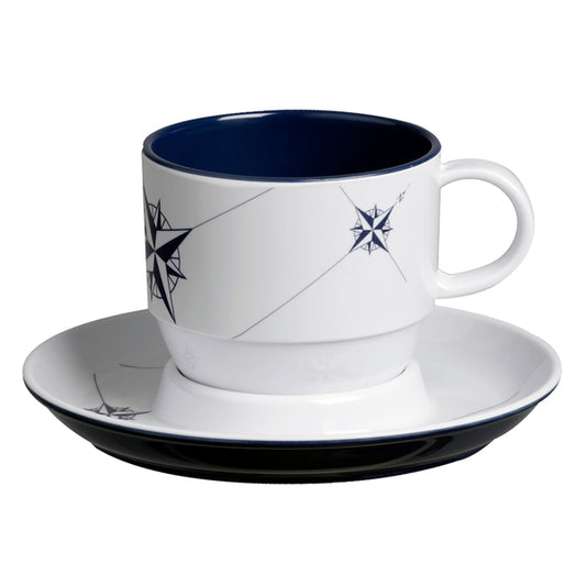 Marine Business Melamine Tea Cup &amp; Plate Breakfast Set - NORTHWIND - Set of 6