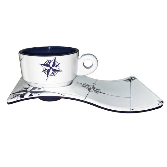 Marine Business Melamine Espresso Cup &amp; Plate Coffee Set - NORTHWIND - Set of 6