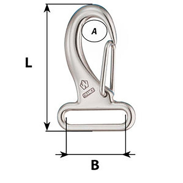 Wichard Webbing Snap Hook - 30mm - Length 60mm