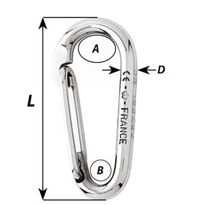 Wichard Symmetric Carbin Hook Without Eye - Length 120mm - 15/32"