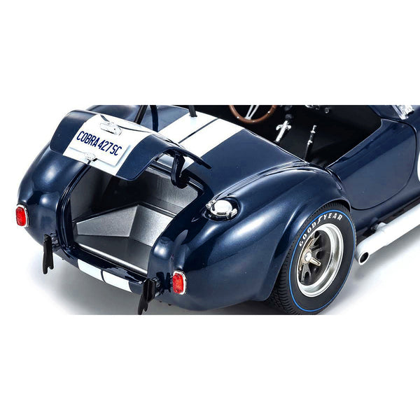 Shelby Cobra 427 S/C Dark Blue Metallic with White Stripes 1/18 Diecast Model Car by Kyosho