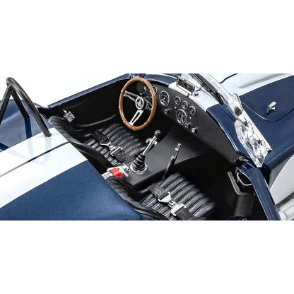 Shelby Cobra 427 S/C Dark Blue Metallic with White Stripes 1/18 Diecast Model Car by Kyosho