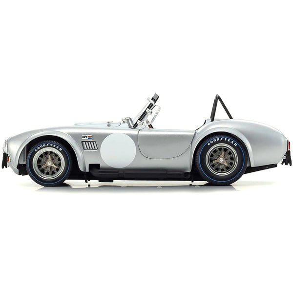 Shelby Cobra 427 S/C Silver Metallic with White Stripes 1/18 Diecast Model Car by Kyosho