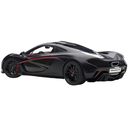 Mclaren P1 Matt Black with Red Accents 1/12 Model Car by Autoart