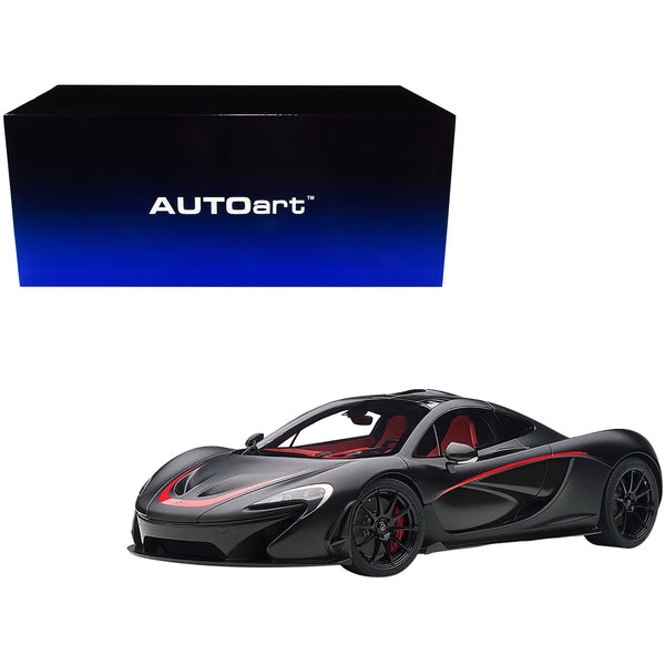 Mclaren P1 Matt Black with Red Accents 1/12 Model Car by Autoart