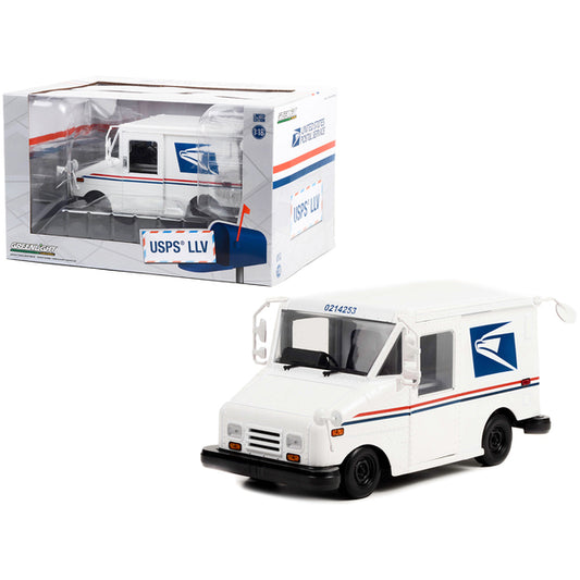 United States Postal Service (USPS) Long-Life Postal Delivery Vehicle (LLV) White 1/18 Diecast Model Car by Greenlight