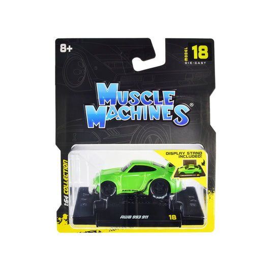 RWB 911 993 Bright Green "RAUH-Welt BEGRIFF" 1/64 Diecast Model Car by Muscle Machines