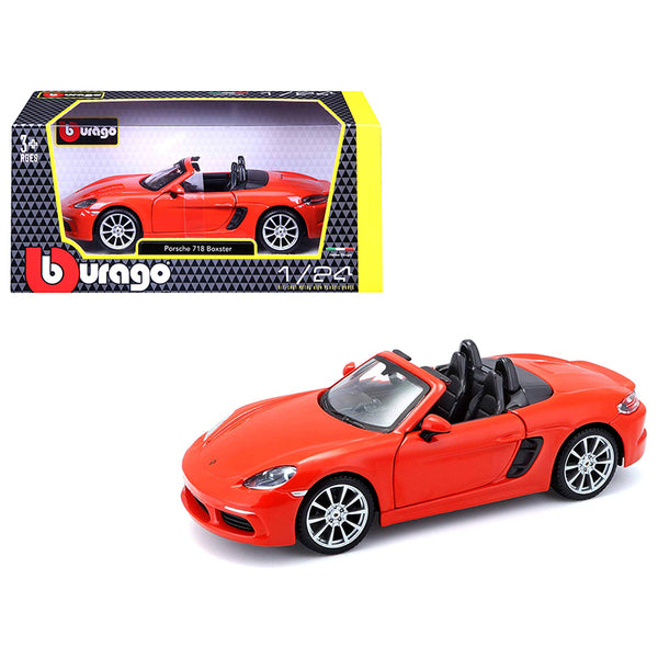 Porsche 718 Boxster Orange 1/24 Diecast Model Car by Bburago