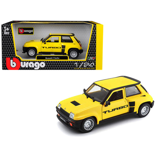 Renault 5 Turbo Yellow with Black Accents 1/24 Diecast Model Car by Bburago