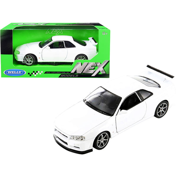 Nissan Skyline GT-R (R34) RHD (Right Hand Drive) White "NEX Models" 1/24 Diecast Model Car by Welly