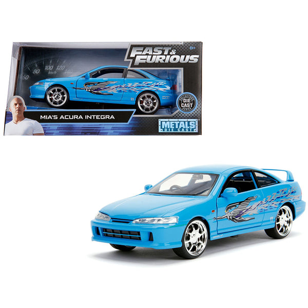 Mia's Acura Integra RHD (Right Hand Drive) Blue "The Fast and the Furious" Movie 1/24 Diecast Model Car by Jada