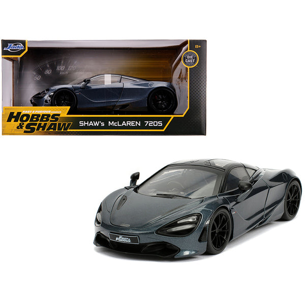 Shaw's McLaren 720S RHD (Right Hand Drive) Metallic Gray "Fast & Furious Presents: Hobbs & Shaw" (2019) Movie 1/24 Diecast Model Car by Jada