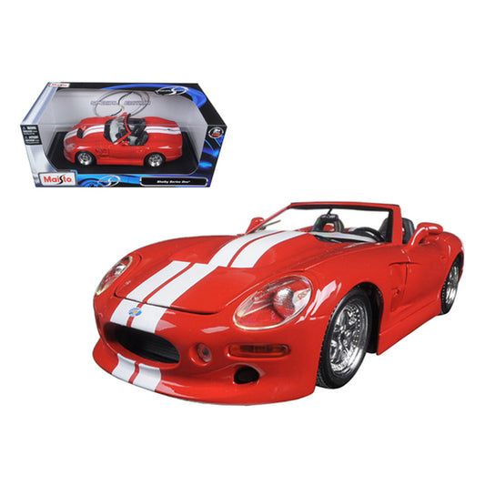 Shelby Series 1 Red with White Stripes 1/18 Diecast Model Car by Maisto